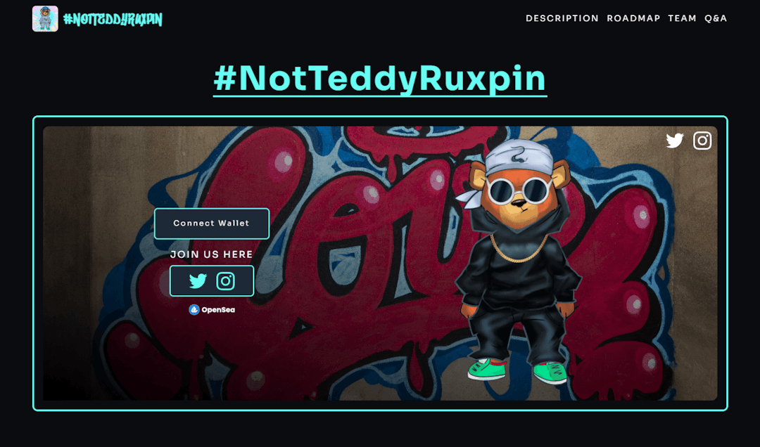 NotTeddyRuxpin NFT Collection: Spreading Love, Making a Difference